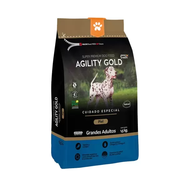 Agility Gold Piel Grandes Adultos x 1.5Kg